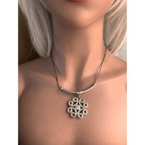 Brighton Celtic Collar Necklace Interlok Medallion Swarovski Crystal Reversible